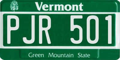 VT license plate PJR501