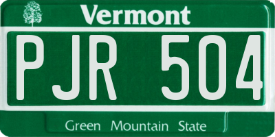 VT license plate PJR504