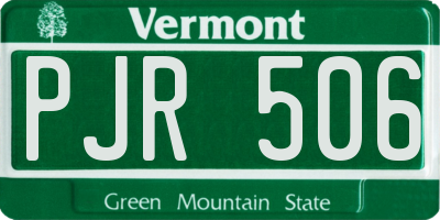 VT license plate PJR506