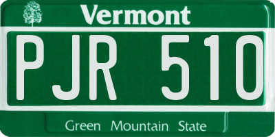 VT license plate PJR510