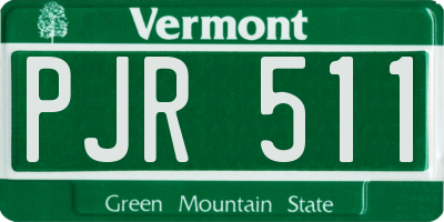 VT license plate PJR511