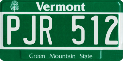 VT license plate PJR512