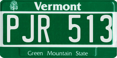 VT license plate PJR513