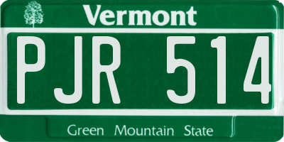 VT license plate PJR514