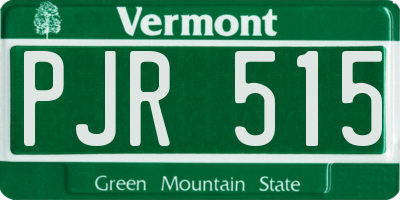 VT license plate PJR515