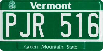 VT license plate PJR516