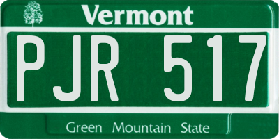 VT license plate PJR517