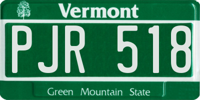 VT license plate PJR518