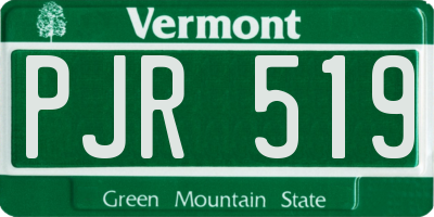 VT license plate PJR519