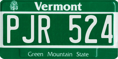 VT license plate PJR524