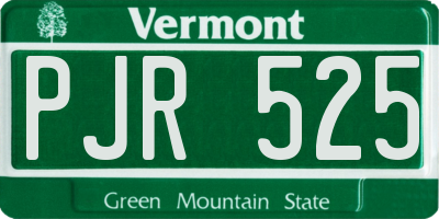 VT license plate PJR525