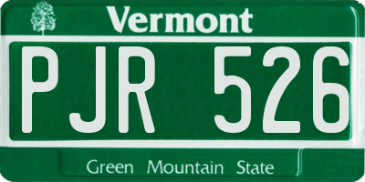 VT license plate PJR526