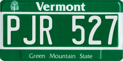VT license plate PJR527