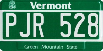 VT license plate PJR528