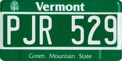 VT license plate PJR529