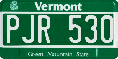 VT license plate PJR530