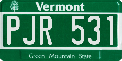 VT license plate PJR531