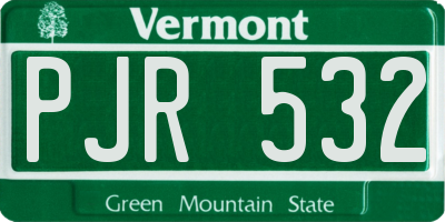VT license plate PJR532