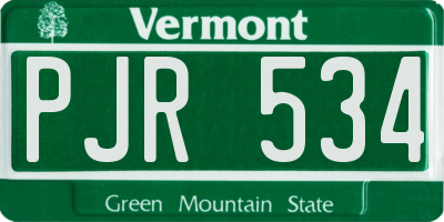 VT license plate PJR534