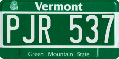 VT license plate PJR537
