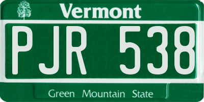 VT license plate PJR538