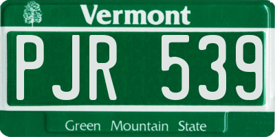 VT license plate PJR539