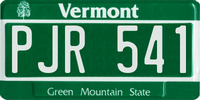 VT license plate PJR541