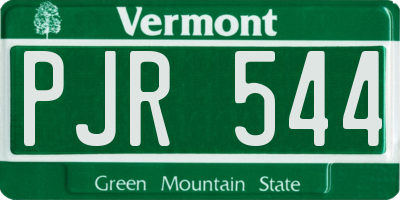 VT license plate PJR544