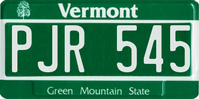 VT license plate PJR545