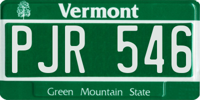 VT license plate PJR546