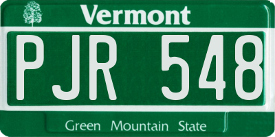 VT license plate PJR548