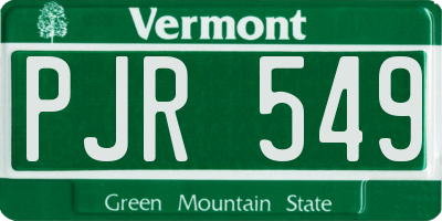 VT license plate PJR549