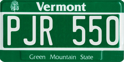VT license plate PJR550