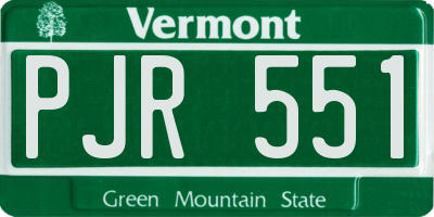 VT license plate PJR551