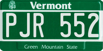 VT license plate PJR552