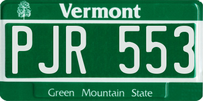 VT license plate PJR553