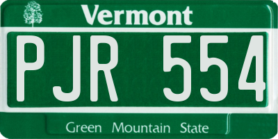 VT license plate PJR554