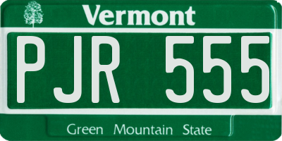 VT license plate PJR555