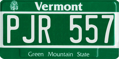 VT license plate PJR557