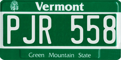 VT license plate PJR558
