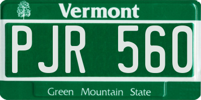 VT license plate PJR560