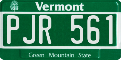 VT license plate PJR561