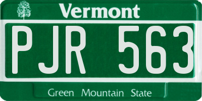 VT license plate PJR563
