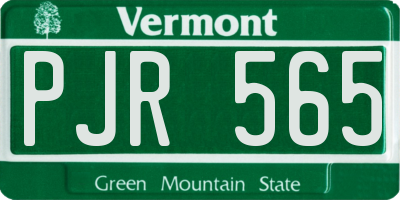 VT license plate PJR565