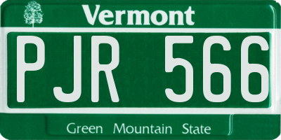 VT license plate PJR566
