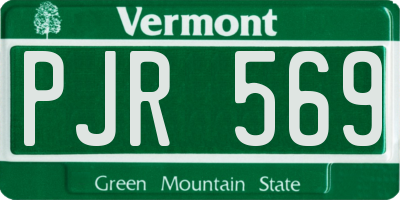 VT license plate PJR569