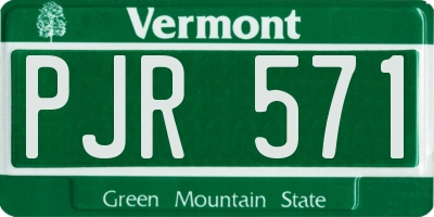 VT license plate PJR571