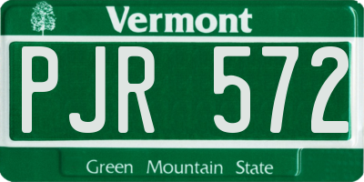 VT license plate PJR572