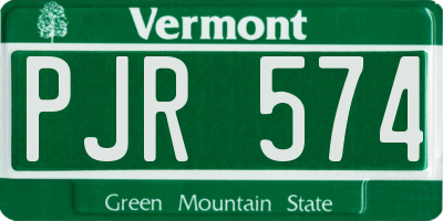 VT license plate PJR574