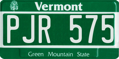 VT license plate PJR575